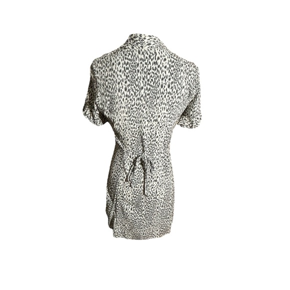 AllSaints Fay Lep Leopard Animal Print Button Mini Flutter Sleeve Dress Size XS - Picture 6 of 8